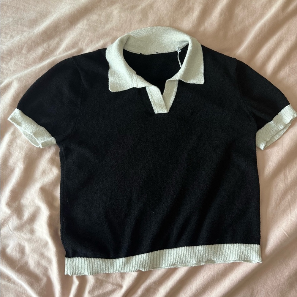 Black and White Polo Shirt